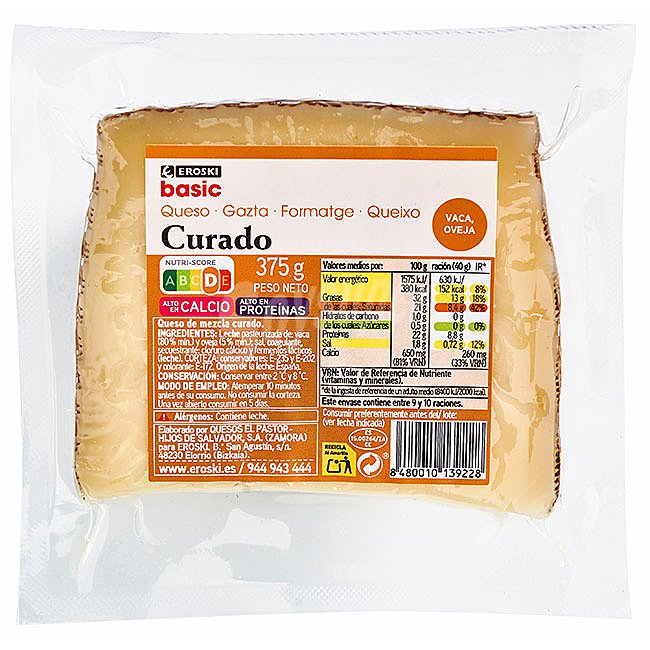 Queso curado mezcla eroski