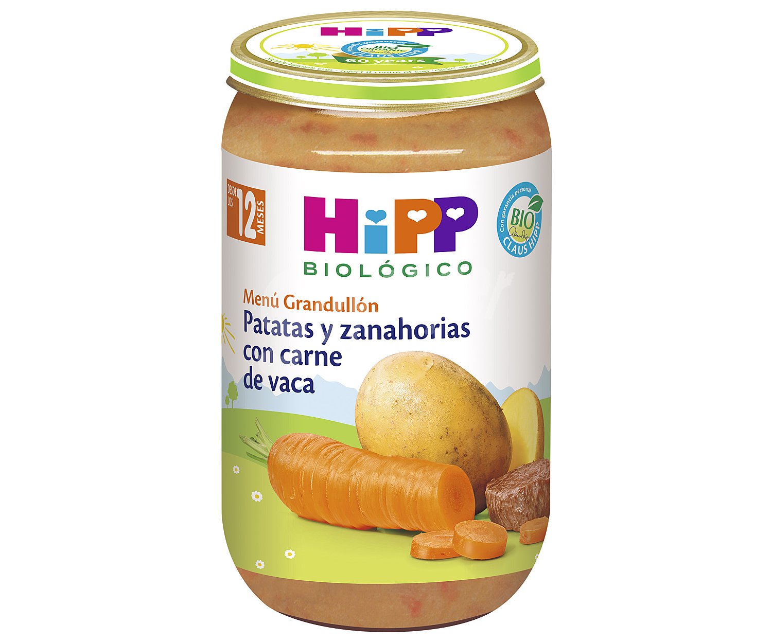 Tarrito de zanahoria y patatas con carne ecológico a partir de 12 meses