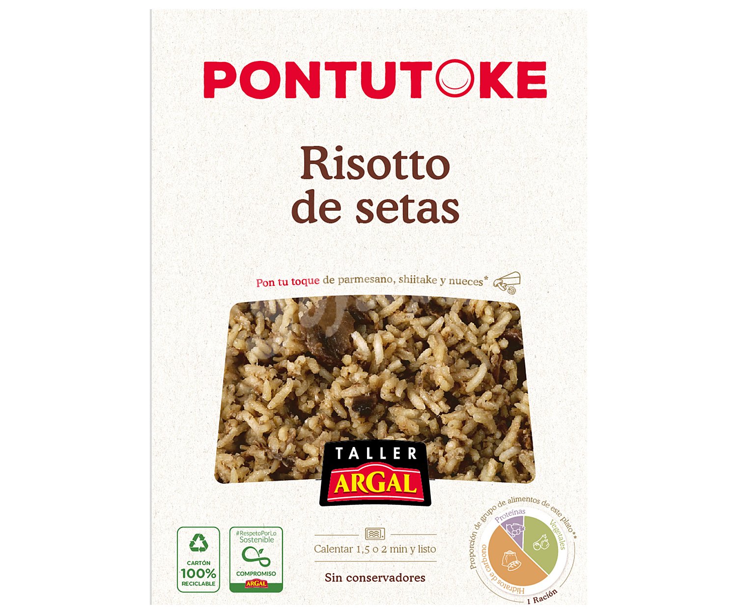 Argal Risotto de setas, listo para calentar y comer argal Pontutoke