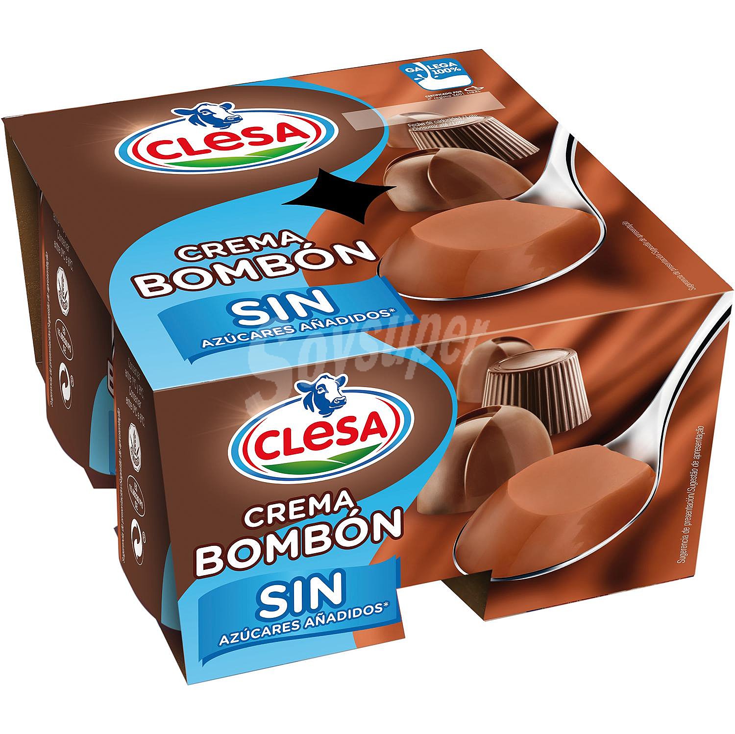 Crema bombón sin azúcar añadido Clesa sin gluten