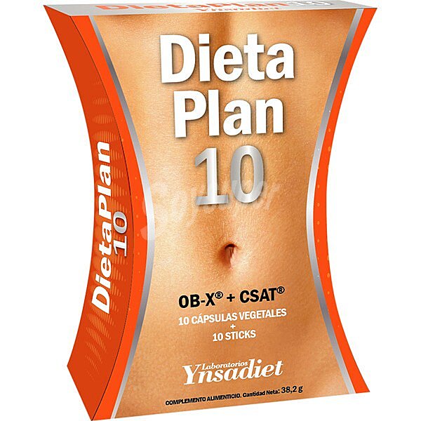 Dieta Plan 10 ob-x + csat ápsulas vegetales y 10 sticks