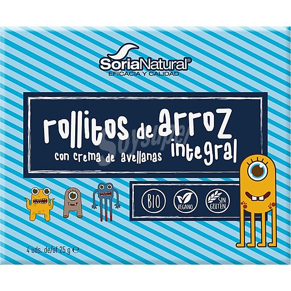 Rollitos de arroz con crema y avellanas ecológicos