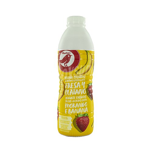 Producto alcampo Yogur líquido semidesnatado para beber, con pulpa de fresa y plátano producto alcampo