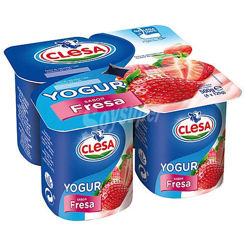 Clesa Yogur con sabor a fresa, elaborado con leche 100% gallega clesa