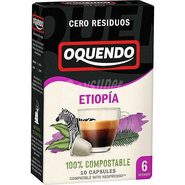 Grandes Orígenes Etiopía café 10 cápsulas compatibles con máquinas Nespresso