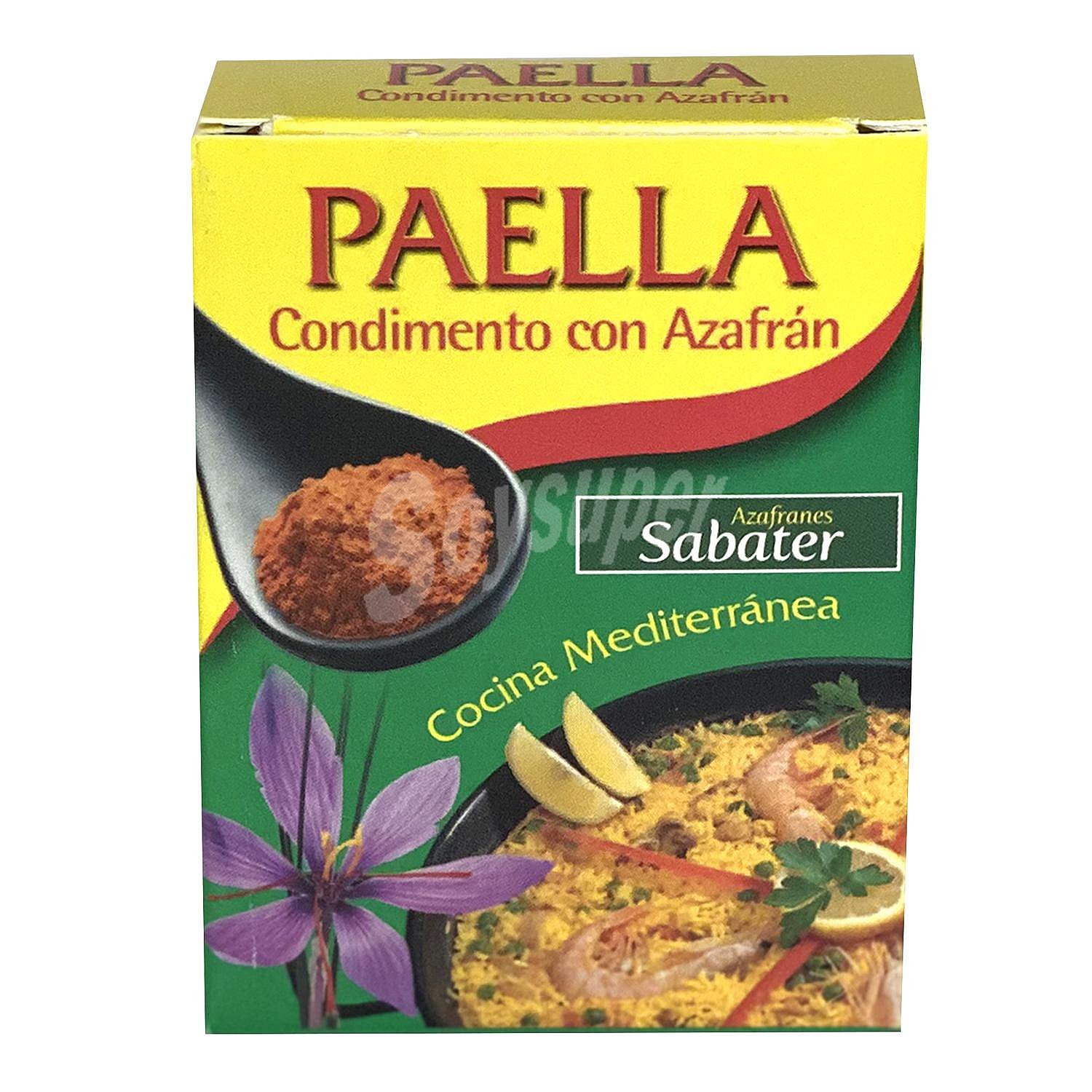 Sazonador para paella con azafrán Sabater