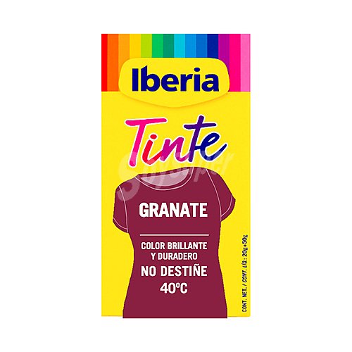 Tinte para ropa cambia el color granate caja 2 sobres