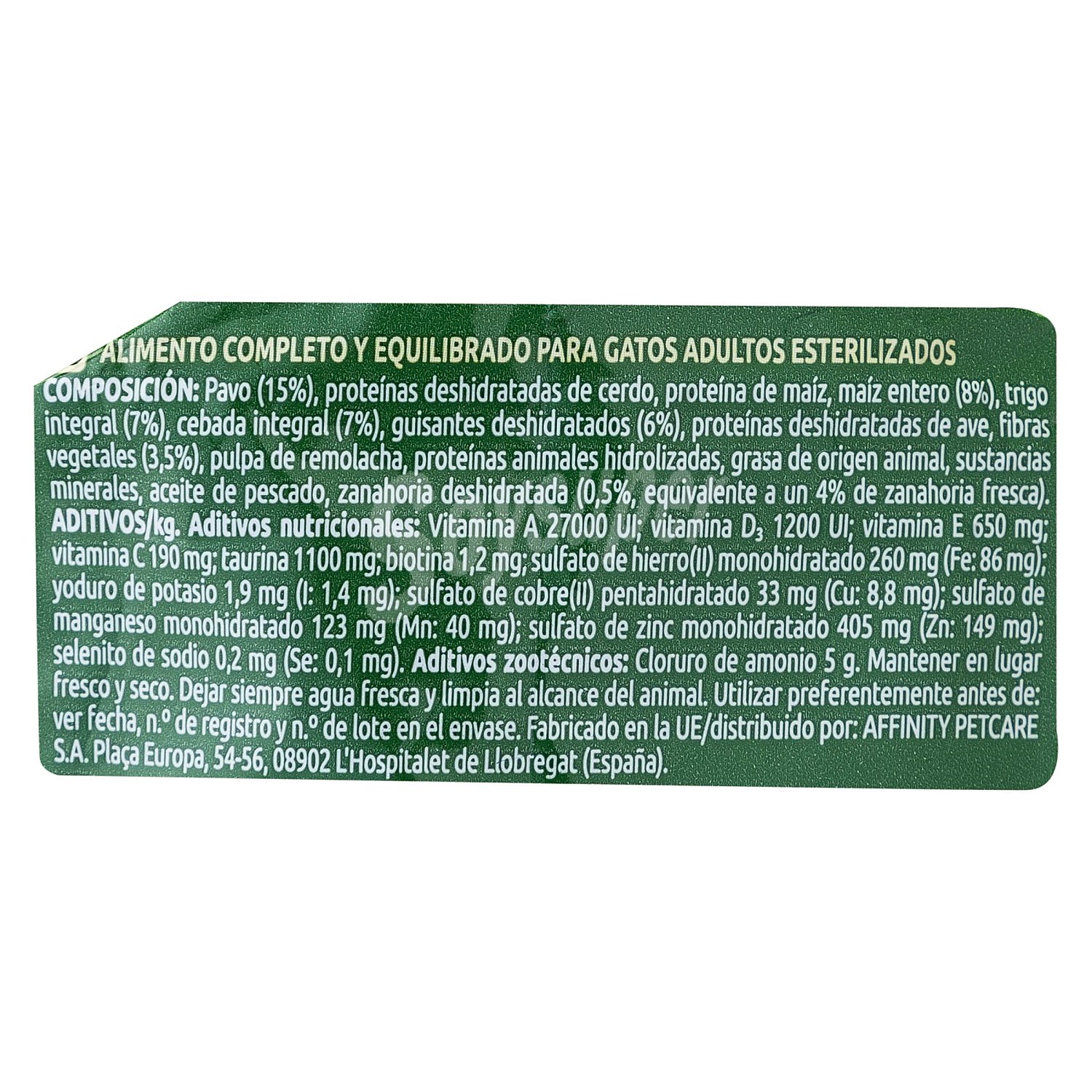 Pienso para gatos esterilizados a base pavo y cebada, control de bolas de pelo ultima