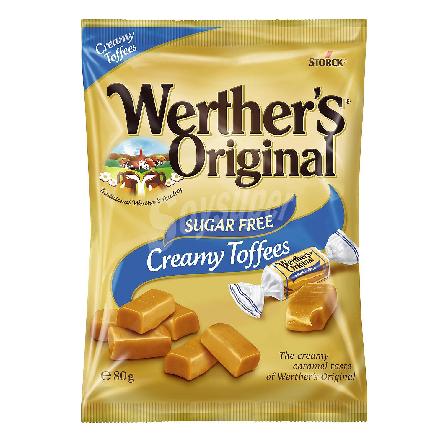 Caramelos blandos de toffee con nata sin azúcar Wherter´s Original sin gluten