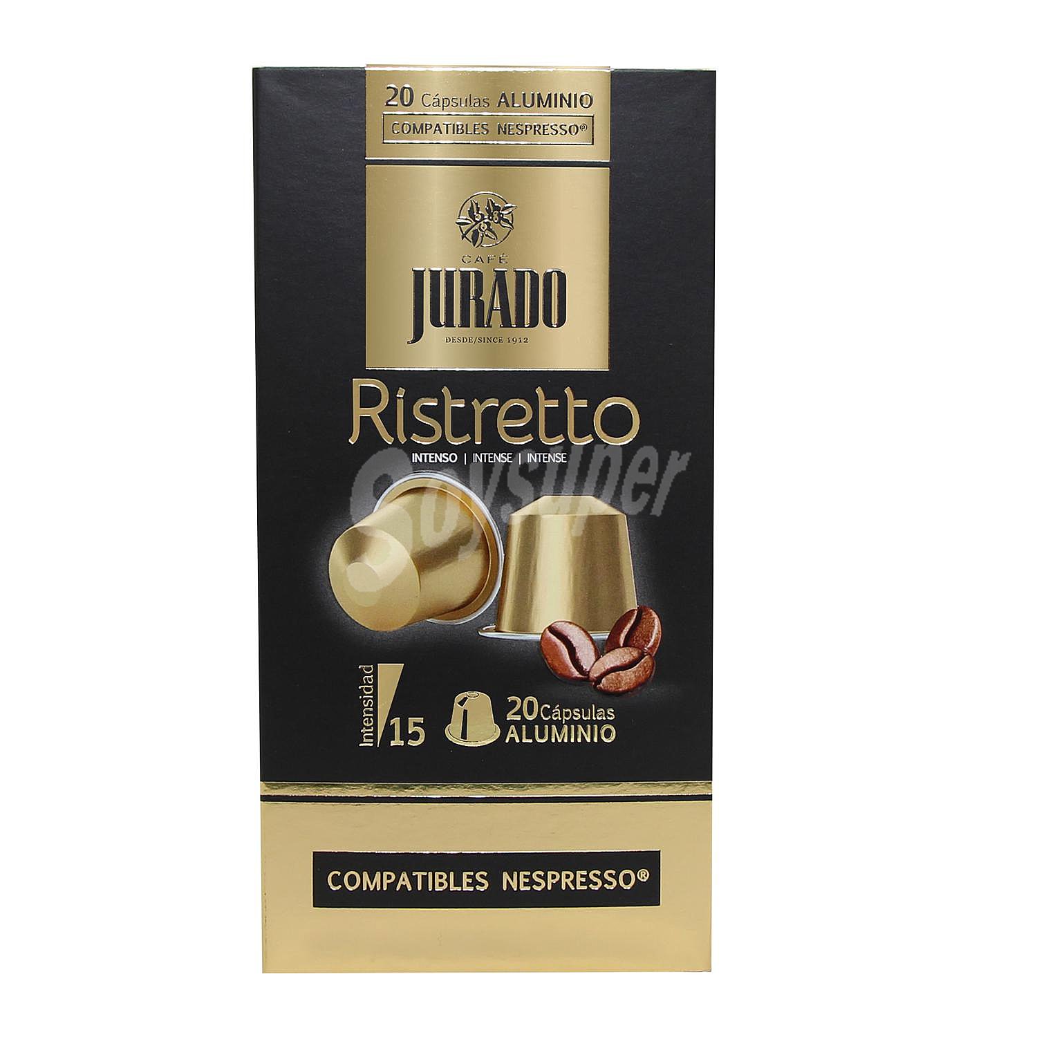 Café ristretto en cápsulas Jurado compatible con Nespresso