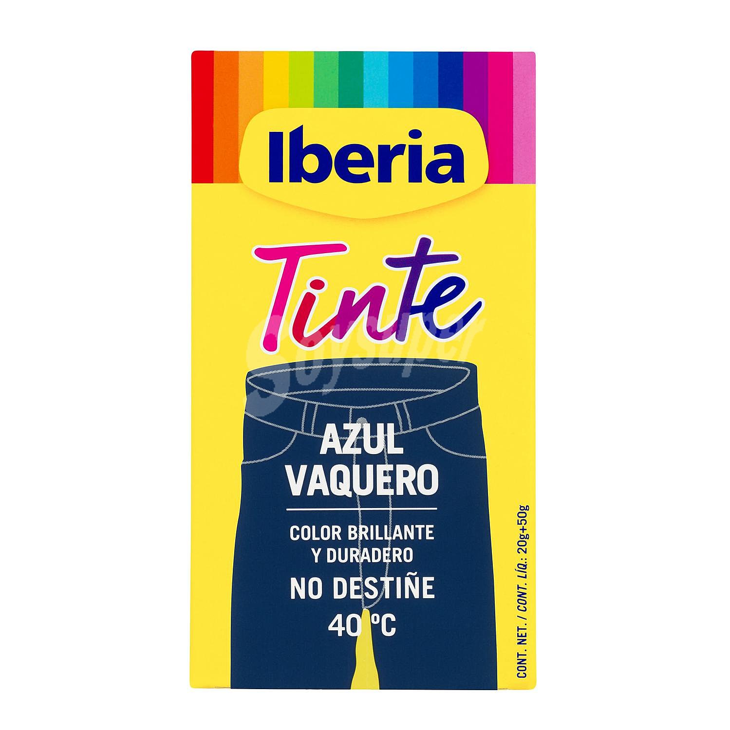 Tinte para ropa de color azul vaquero (permite teñir a baja temperatura 40ª)