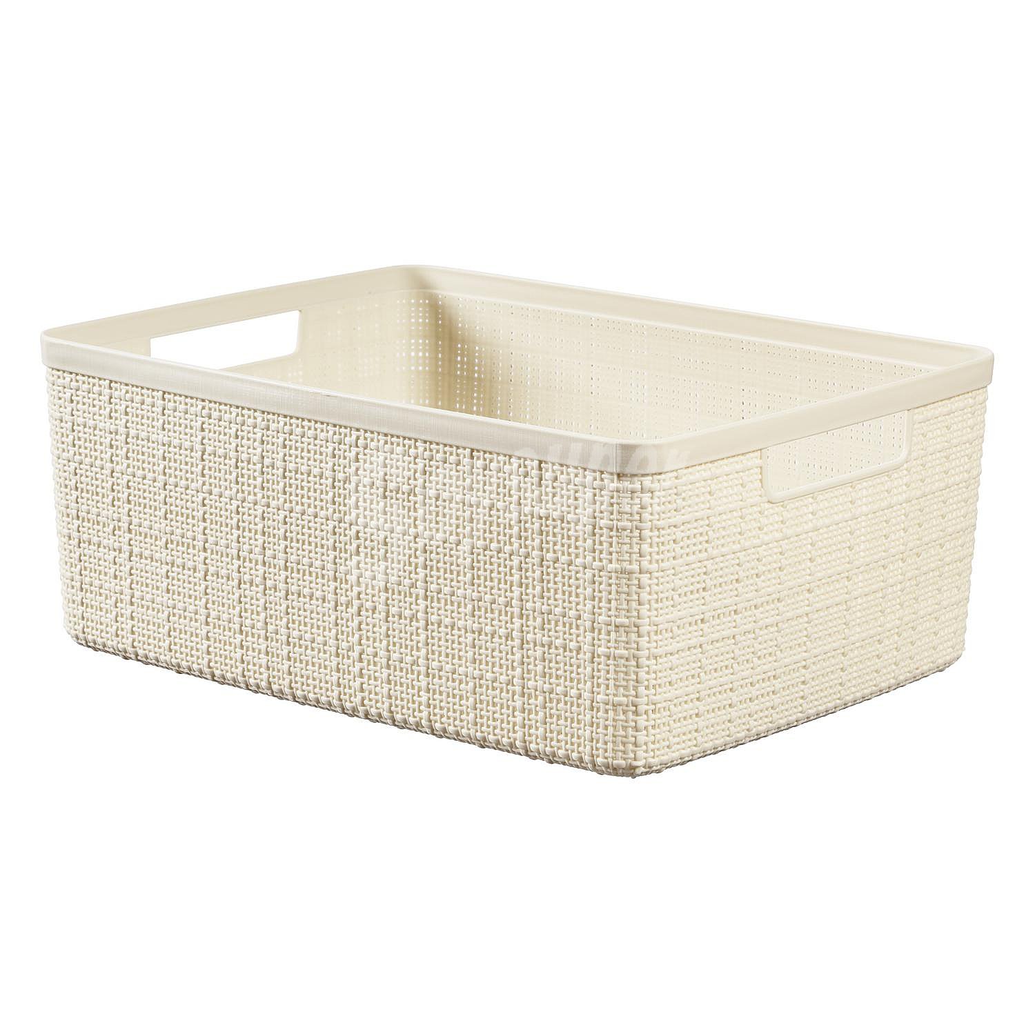 Cesta Jute Rectangular curver 28x15x36 cm - Beige