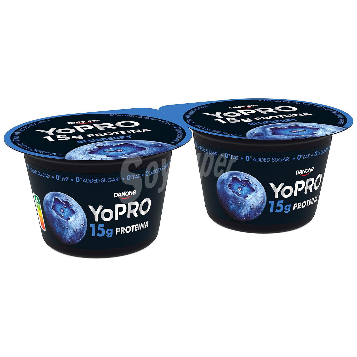 Yogur de proteínas desnatado sabor arándanos sin azúcar añadido