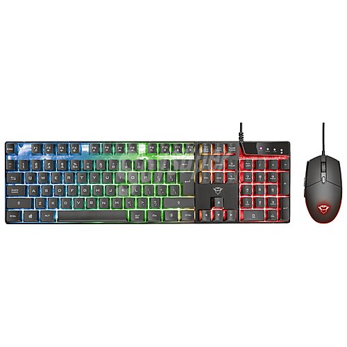 Teclado y ratón gaming trust GXT 838 Azor, iluminación led, 3000dpi, conexión Usb