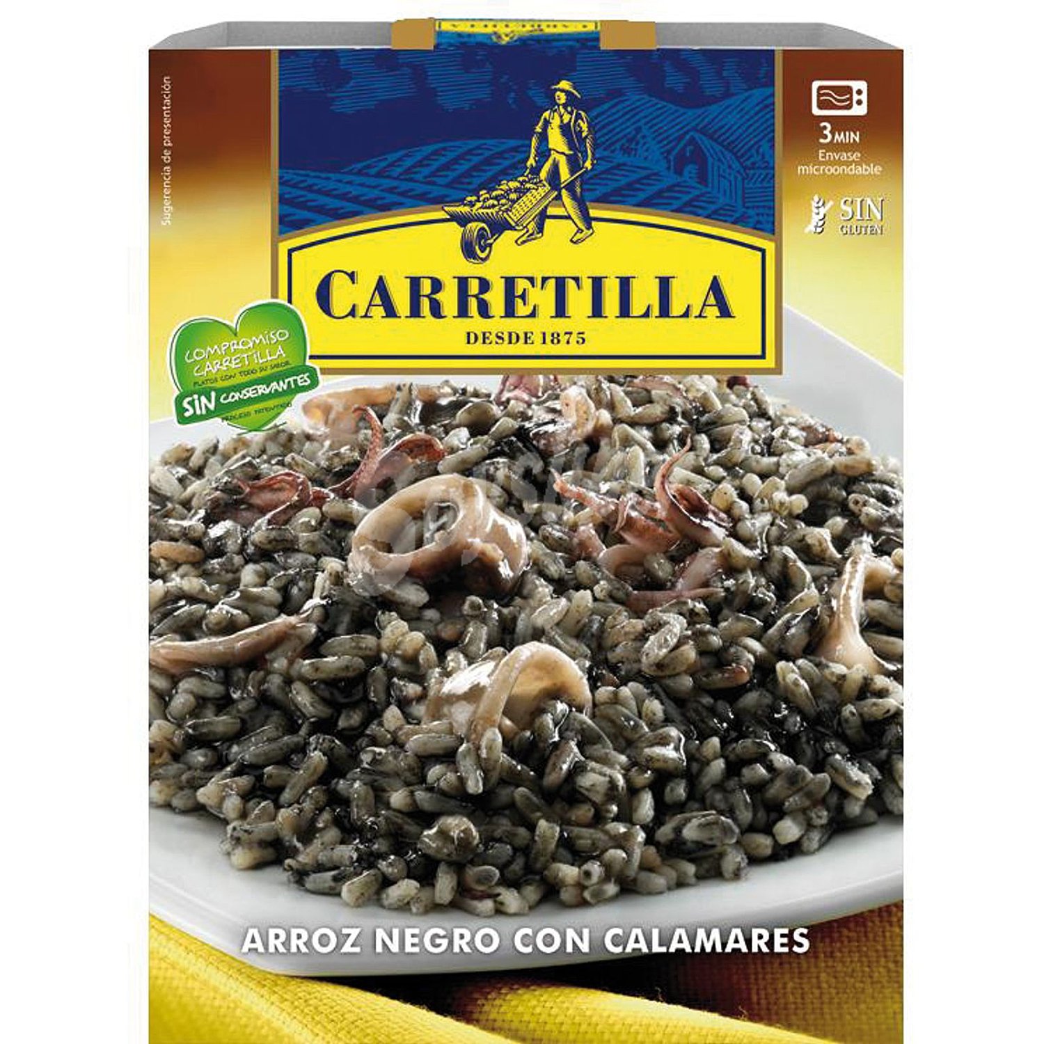 Arroz negro con calamares carretilla