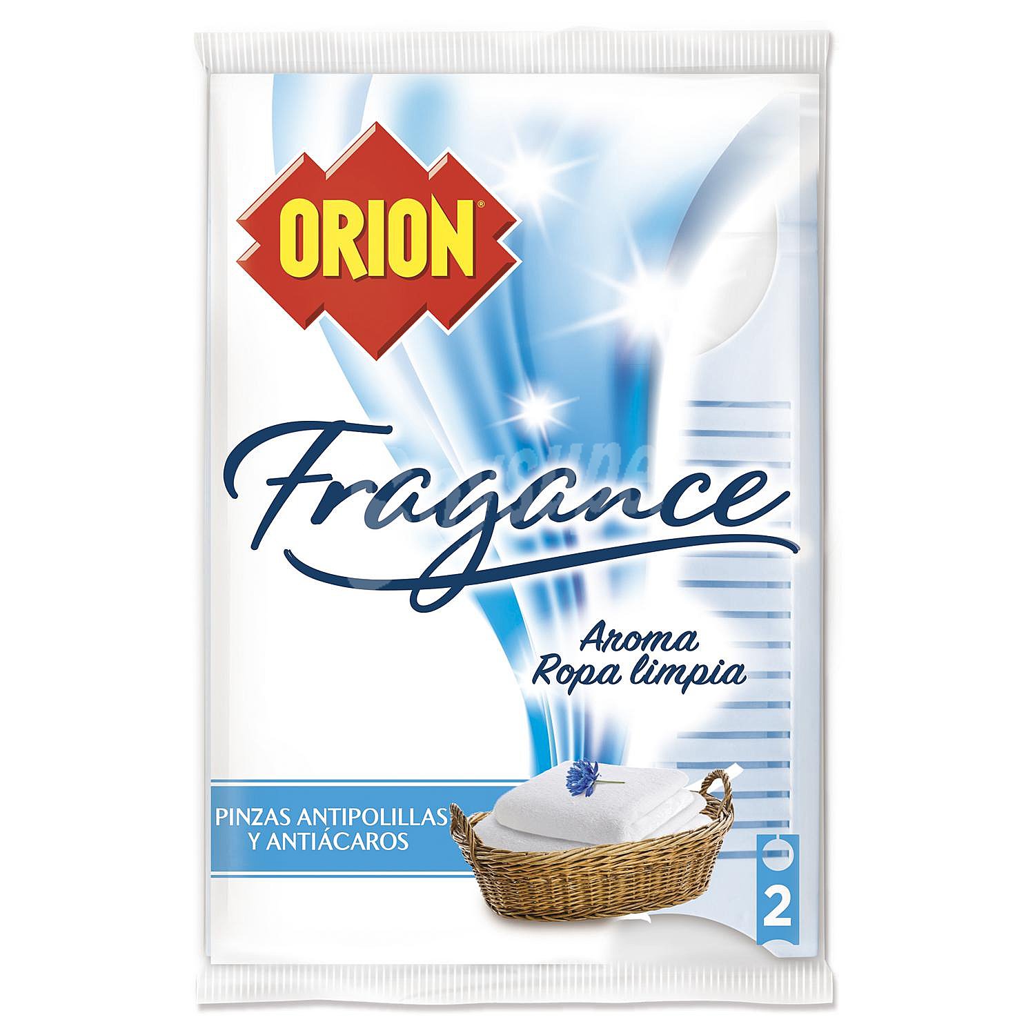 Pinza antipolillas y antiácaros fragance aroma ropa limpia Orion