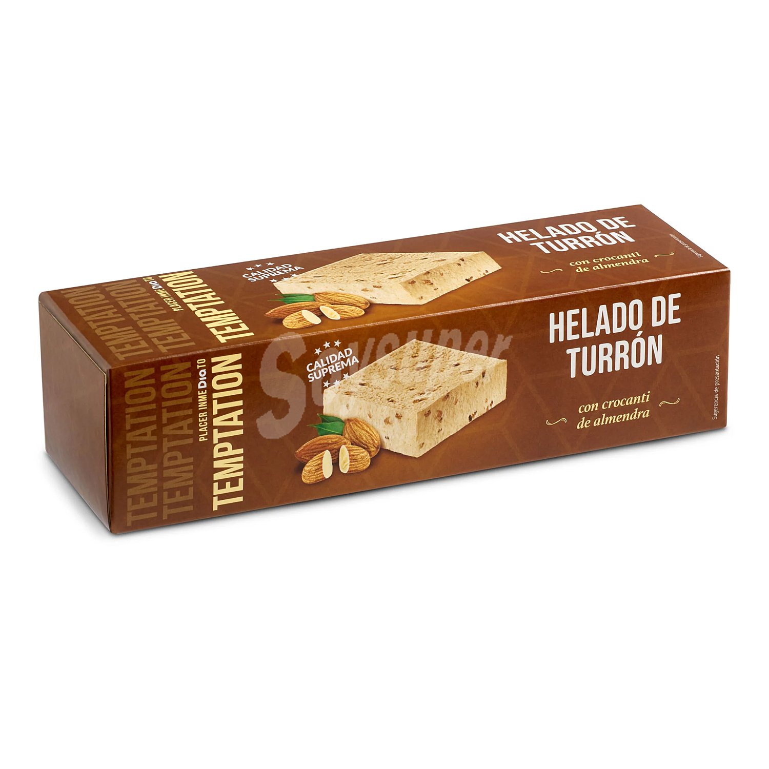 Helado bloque sabor turrón Temptation