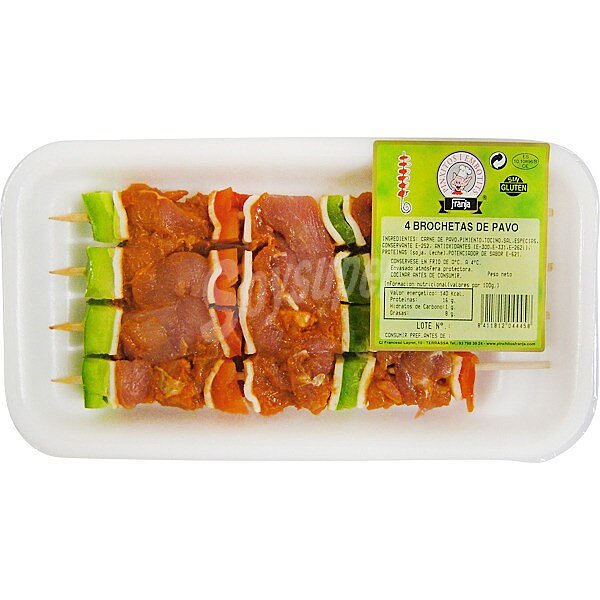 Brochetas de pavo sin gluten 4 unidades