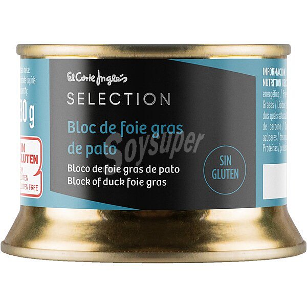 Bloc de foie gras de pato sin gluten selection