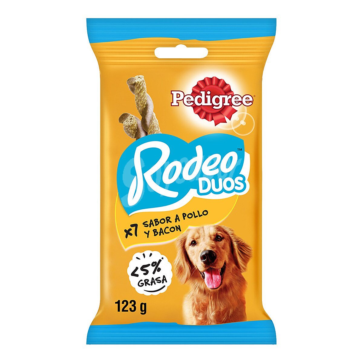 Rodeo Duos snack para perros adultos pollo y bacon