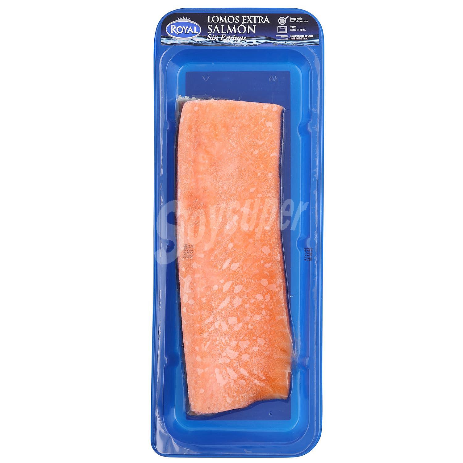 Lomo extra de salmón noruego sin espinas congelado