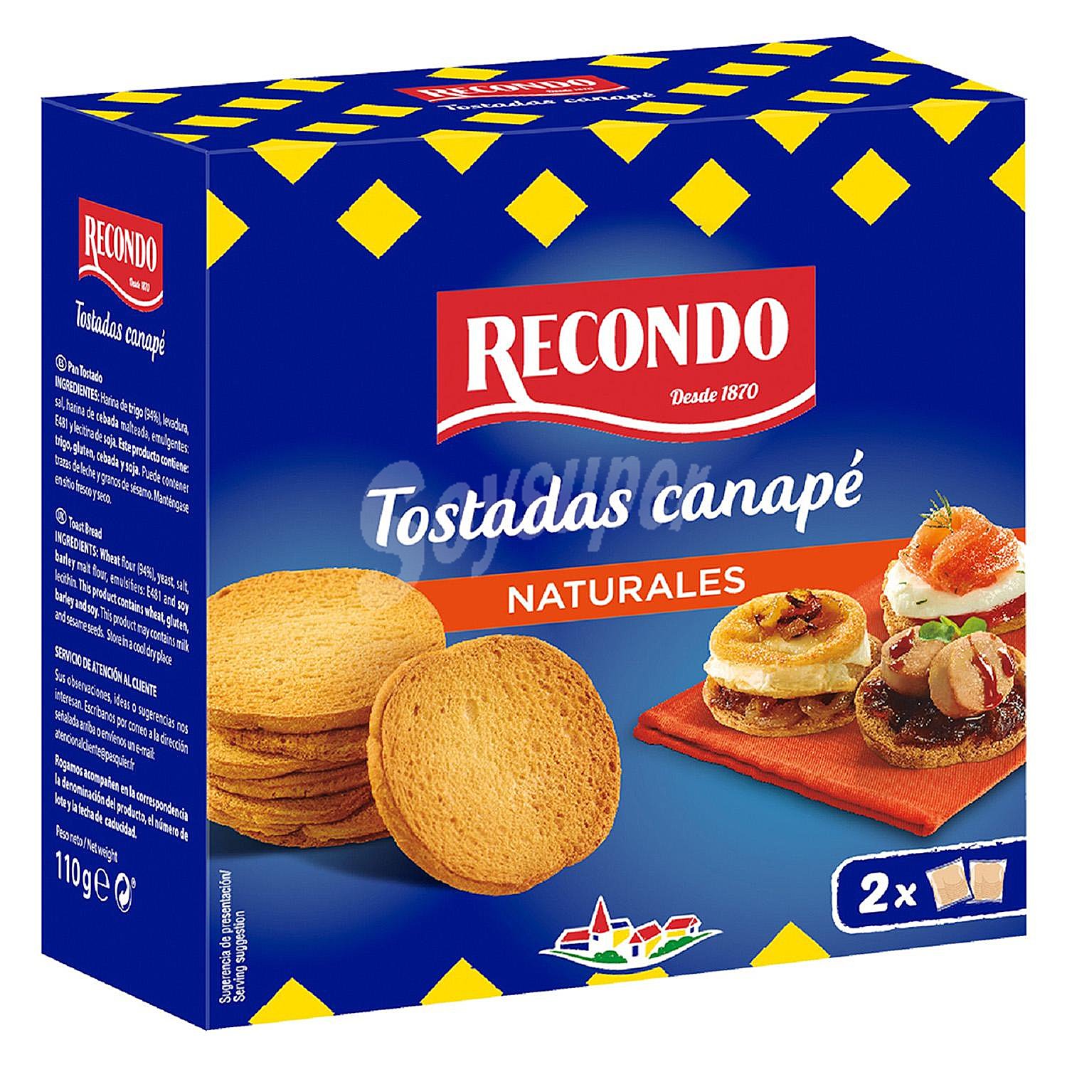 Tostadas de canapé redondas