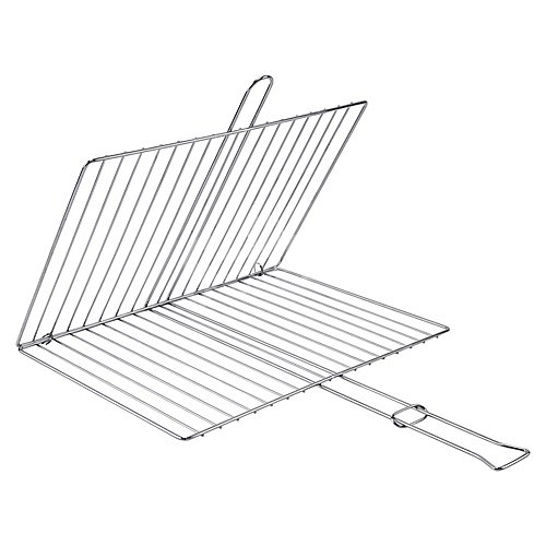 Parrilla rectangular doble de acero cromado para barbacoas, 40x29 cm garden star alcampo