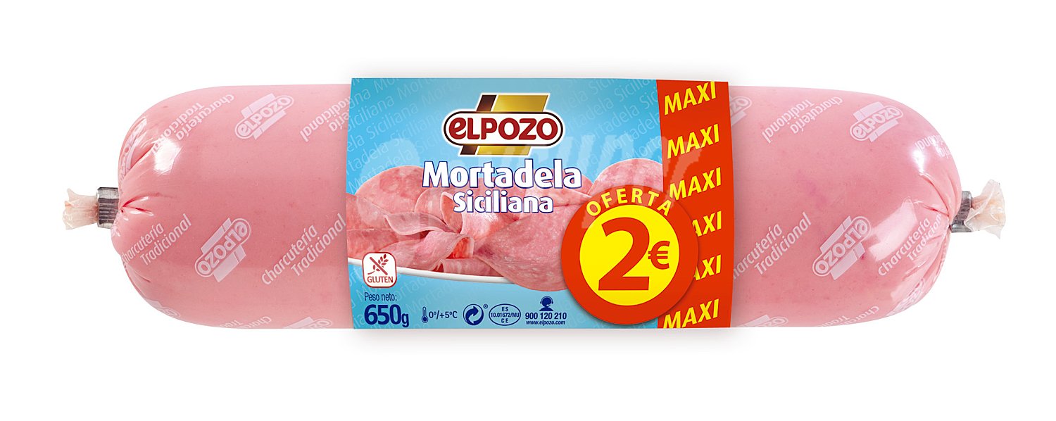 Mortadela siciliana fina elpozo, pieza