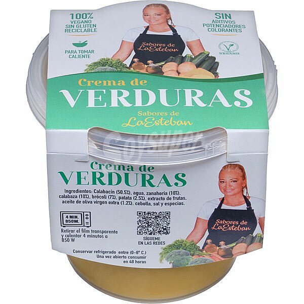 Crema de verduras 100% vegano sin gluten