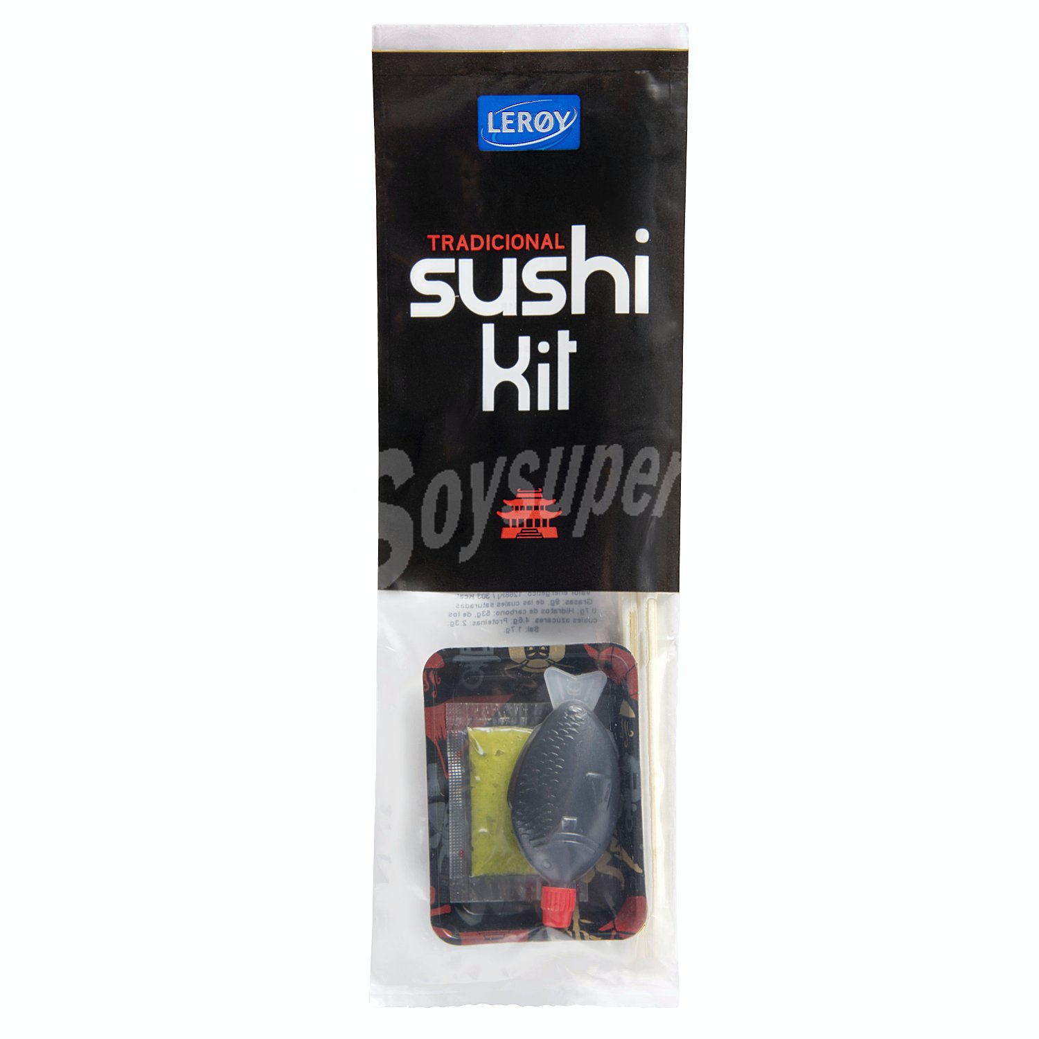 Sushi kit (palillos, salsa wasabi, salsa de soja y bandeja para salsa)