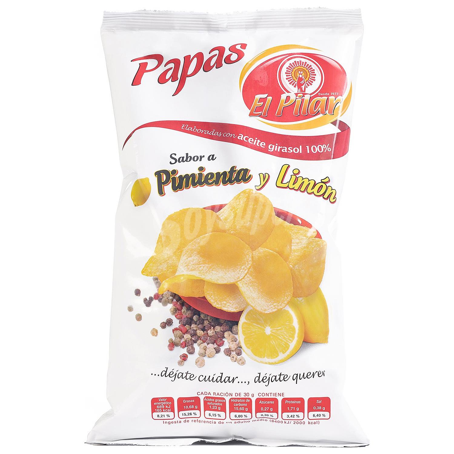 Patatas fritas sabor a pimienta y limón El Pilar