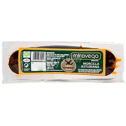 Miravega Morcilla asturiana ahumada con leña de Roble y elaborada sin gluten miravega