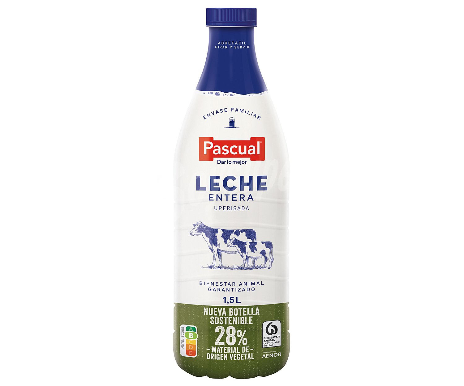 Pascual Leche de vaca entera, de bienestar animal garantizado pascual