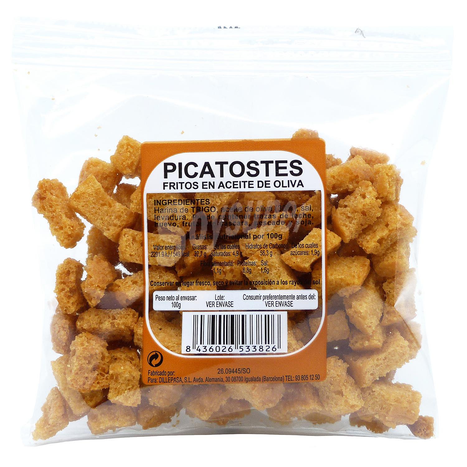 Picatostes de pan fritos en aceite de oliva