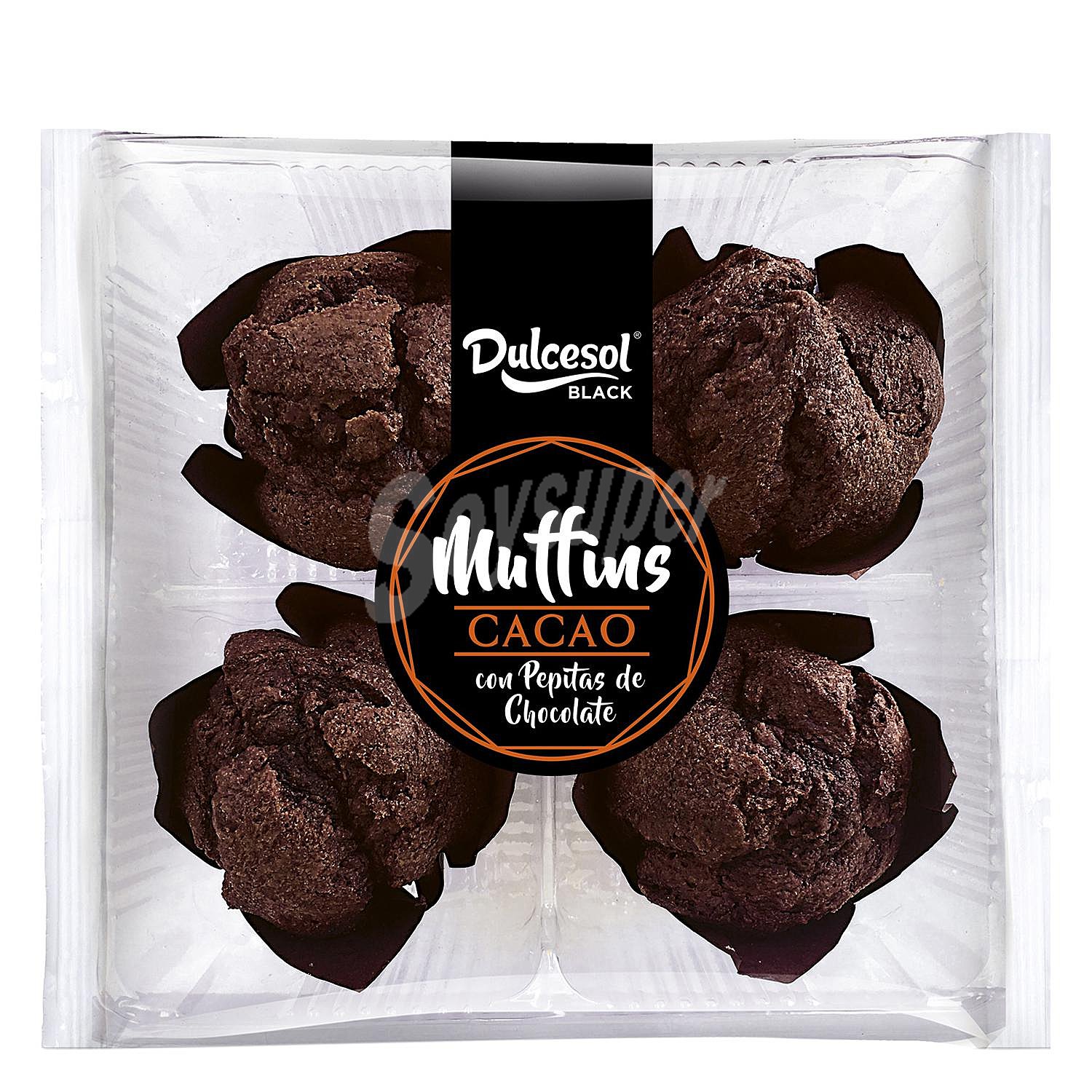 Muffins de cacao con pepitas