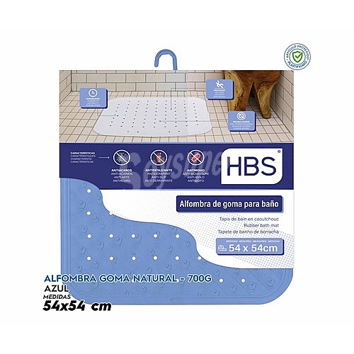 Alfombra de baño caucho antideslizante de goma natural, hbs.