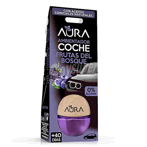 Aura Ambientador de coche con perfumador de madera para colgar con olor a frutas del bosque aura