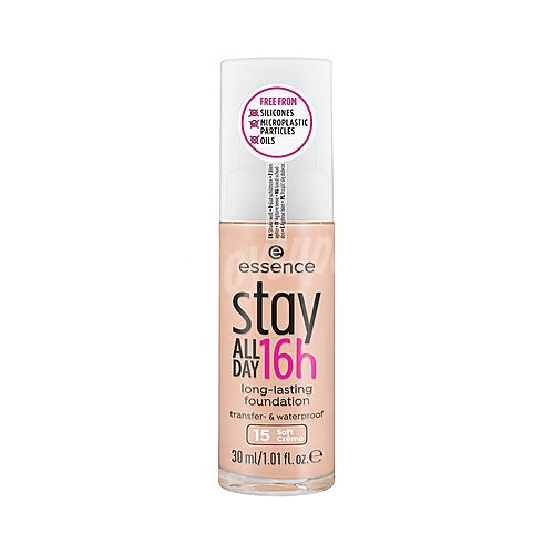 Essence Base de maquillaje de larga duración, tono 15 Soft Créme essence Stay all day 16h