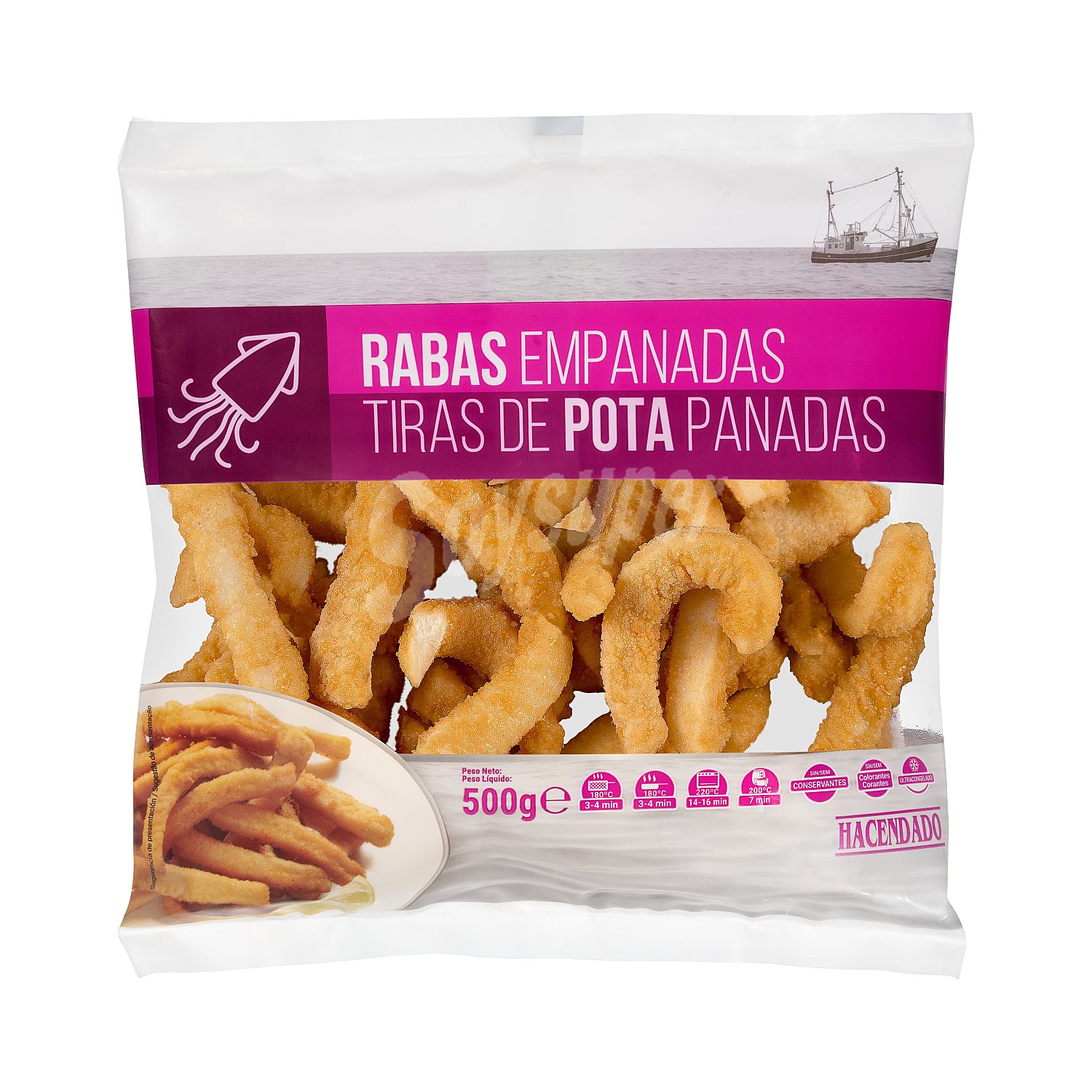 Rabas empanadas congeladas