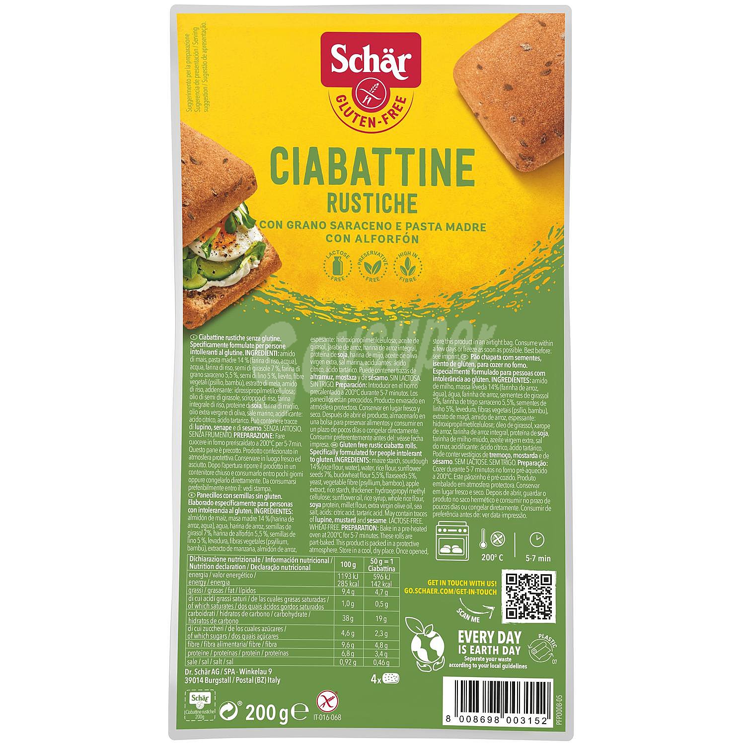 Ciabattine Rustiche panecillos de trigo sarraceno con semillas sin gluten