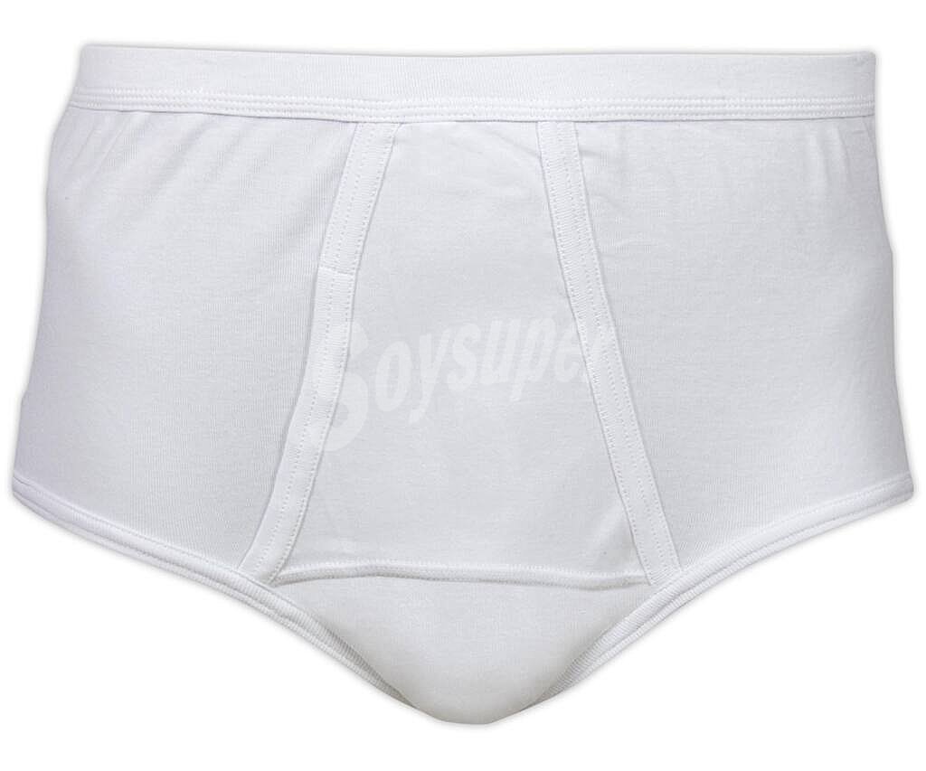 Calzoncillo braslip de algodón abanderado 335, color blanco, talla 44