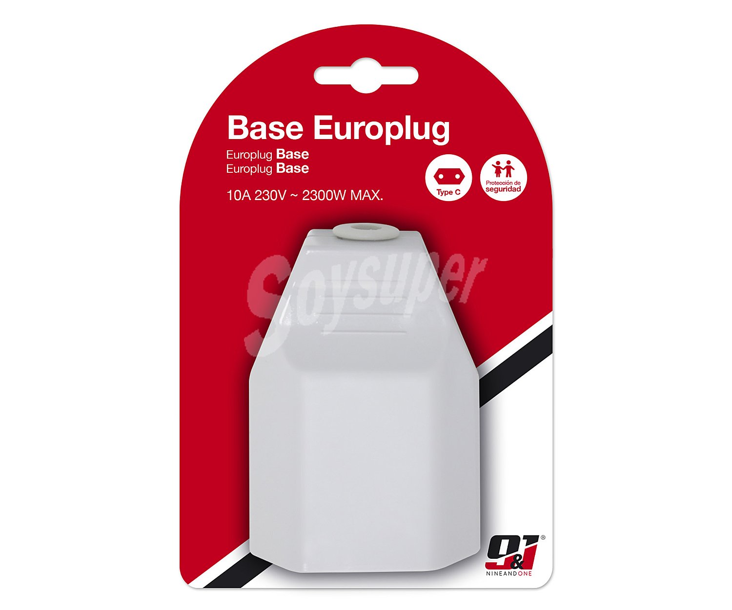 Base móvil tipo C Europlug 10A Blanca, nine&one