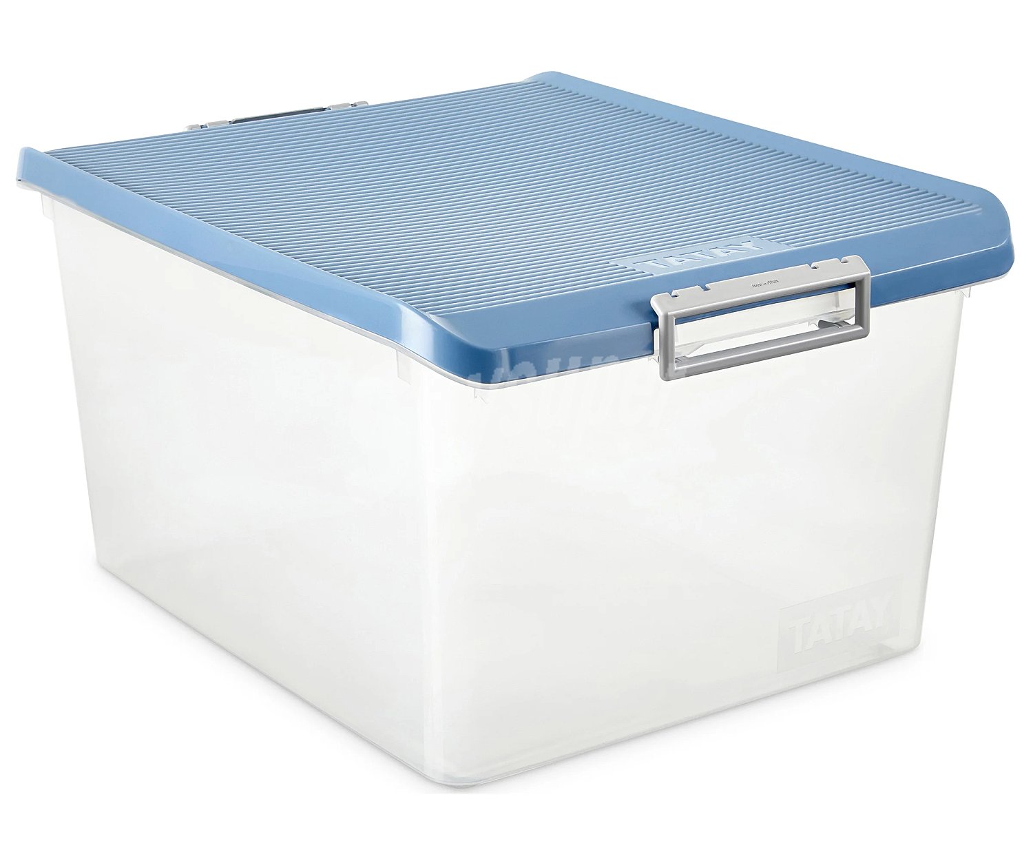 Caja de ordenación multiusos con tapa de pláctico color azul lavanda, tatay