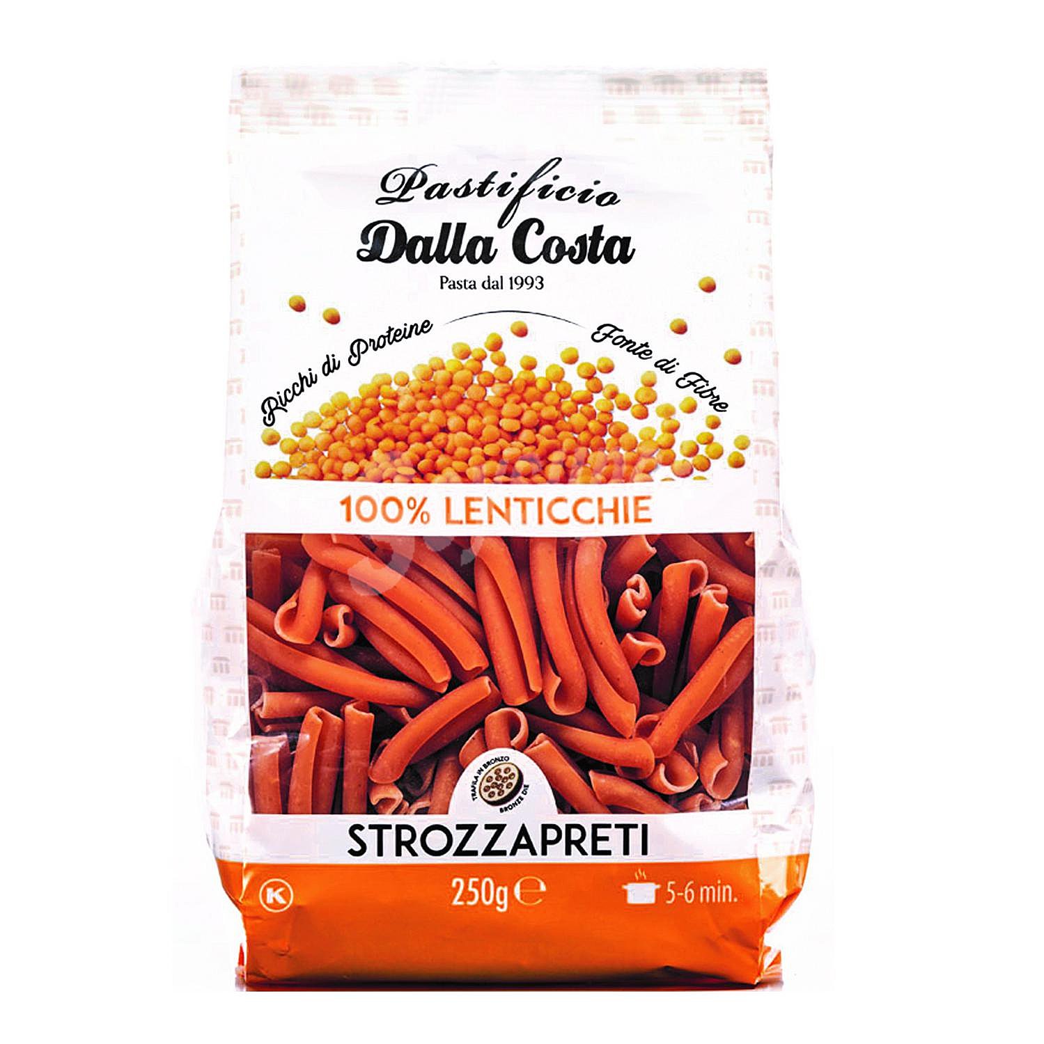 Strozzapreti de lenteja Dalla costa