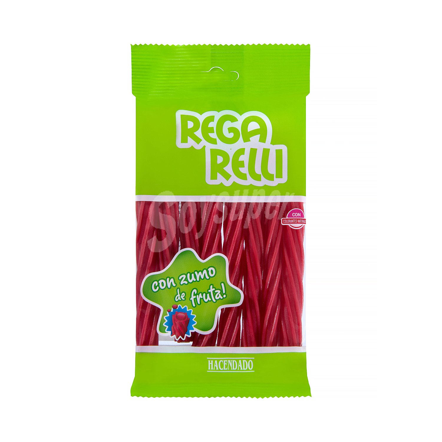 Regaliz roja rellena con zumo de frutas (rega relli)