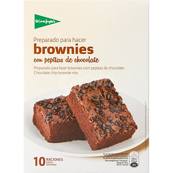 Preparado para hacer brownies con pepitas de chocolate 10 raciones