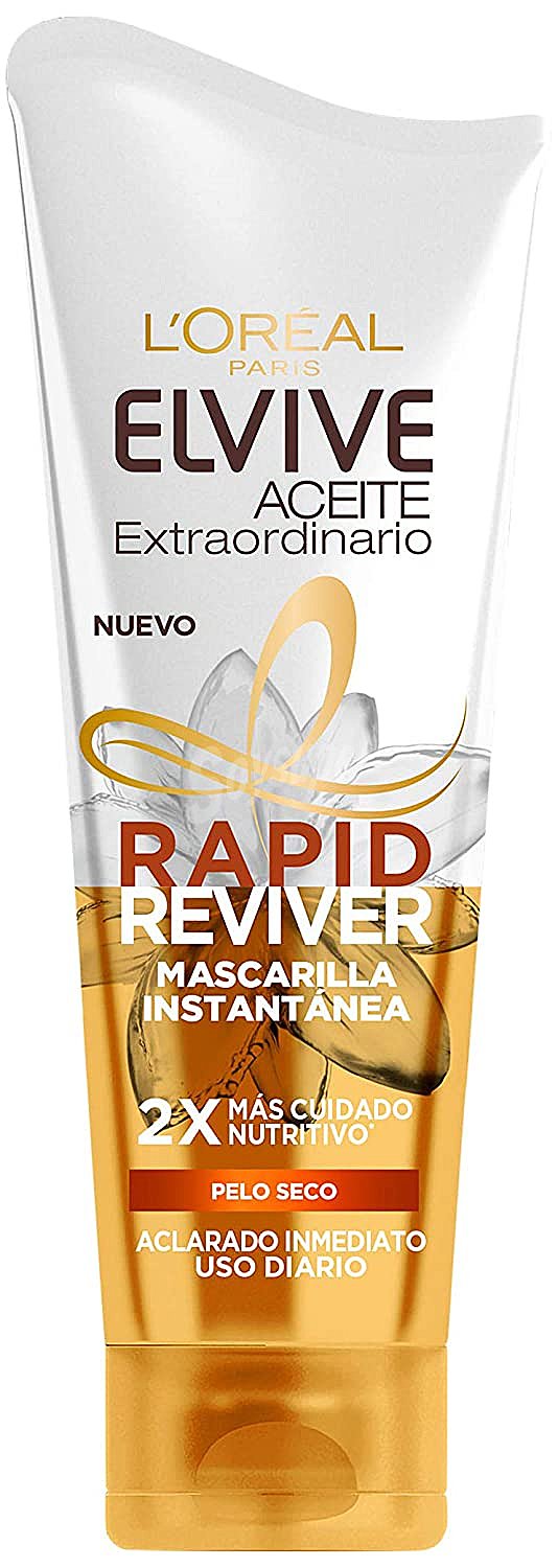 Mascarilla instantánea de aclarado inmediato y uso diario, para cabellos secos rapid reviver