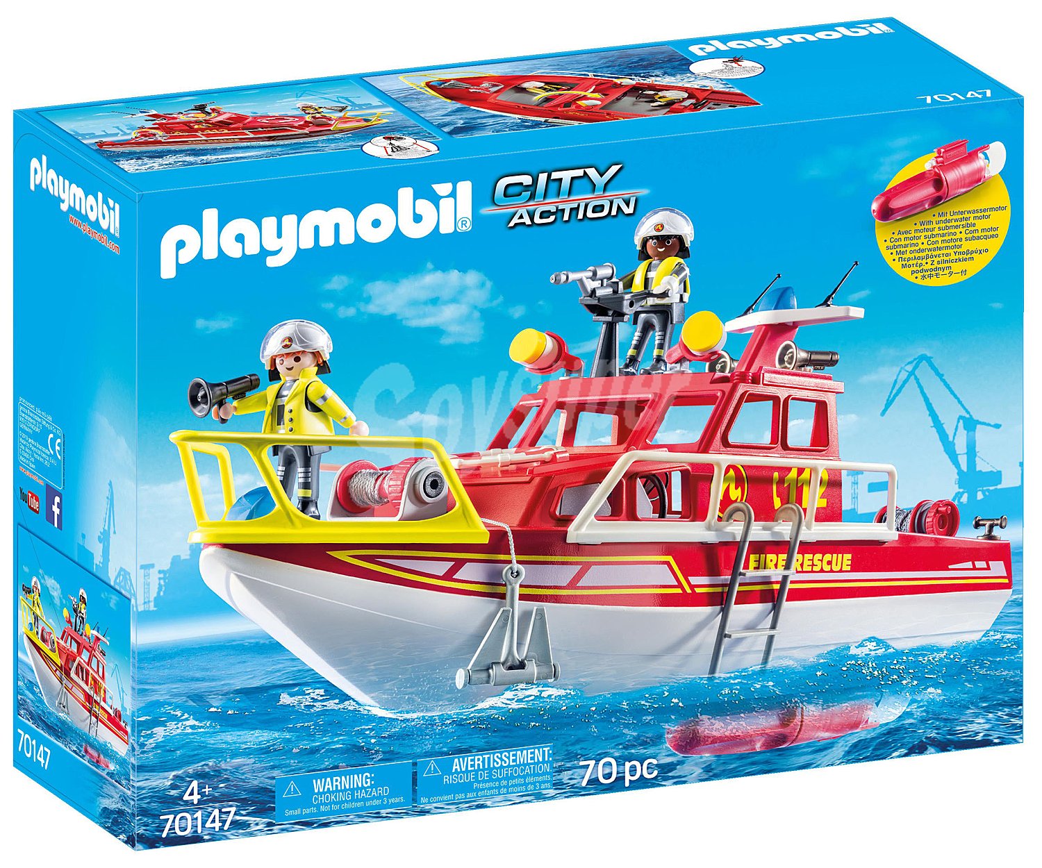 Barco de bomberos con accesorios 2 minifiguras 70147 70147 Barco de bomberos