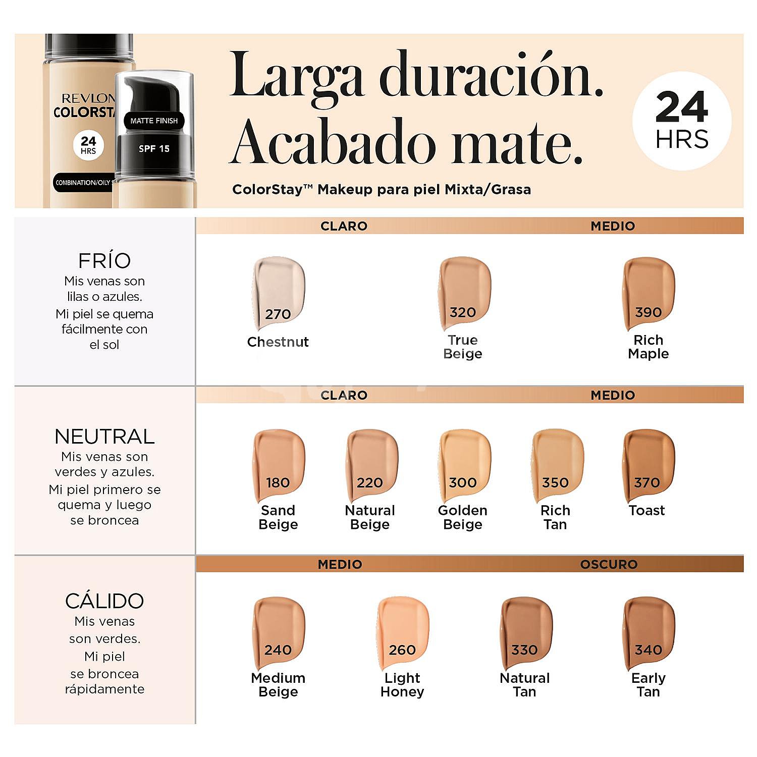 Revlon Base de maquillaje líquida y de larga duración, para pieles mixtas a grasas, tono 220 Natural beige revlon Colorstay