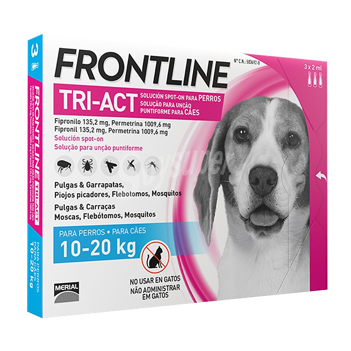 Tri-Act solución contra garrapatas y pulgas para perros 10-20 kg